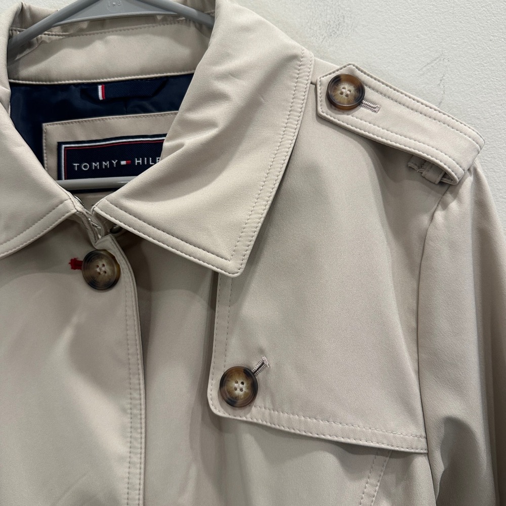 Tommy Hilfiger Heritage Single Breasted Belted Trench Coat Beige XL Preppy - Picture 9 of 16